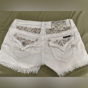 Miss Me Ivory Denim Shorts
